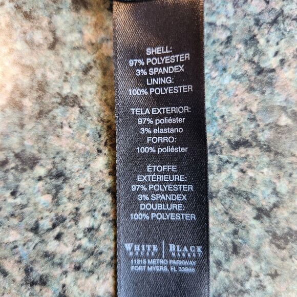 White House Black Market Sleeveless V-Neck Black Red Dress Women 6 Polyester - Picture 5 of 9